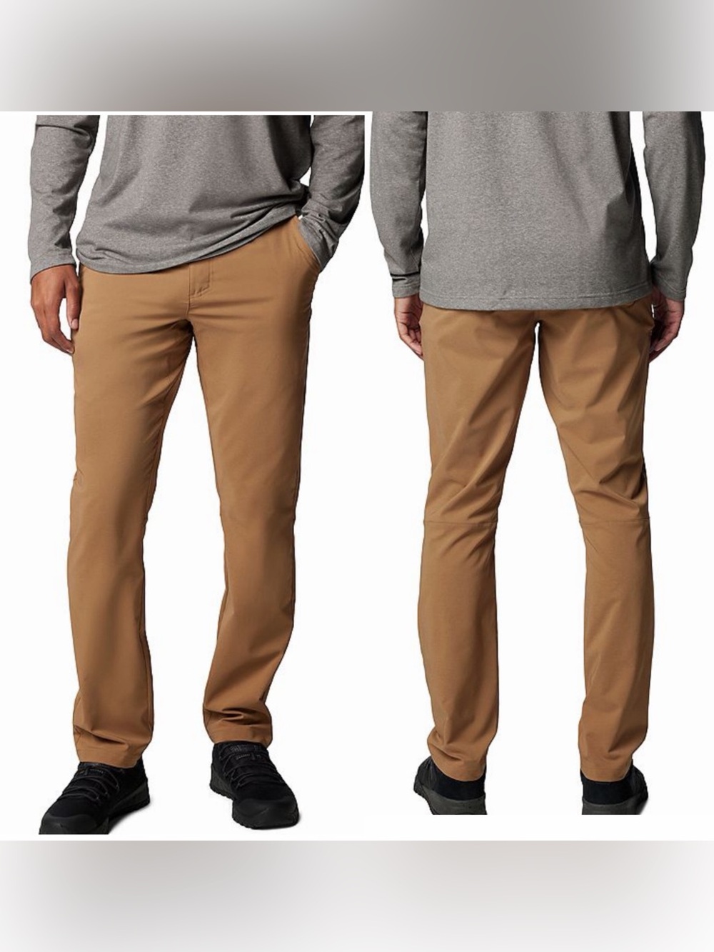 NWT Columbia men’s sage Peak tan chino straight leg pants hiking casual 32/32